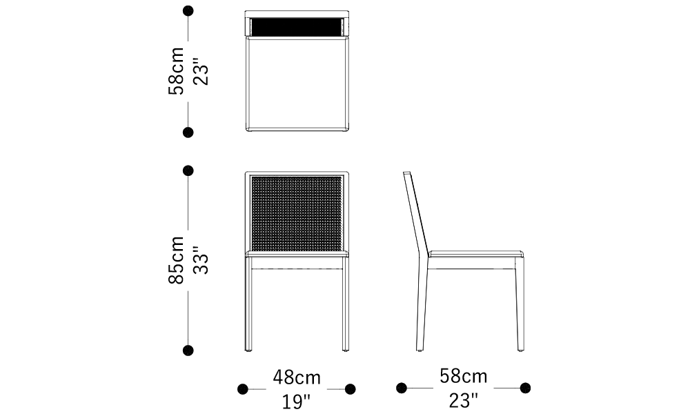 Image of the main dimensions of the product